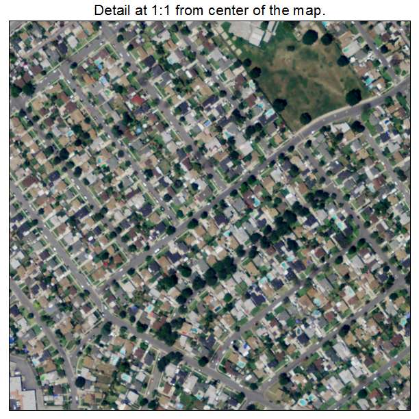 West Whittier Los Nietos, California aerial imagery detail