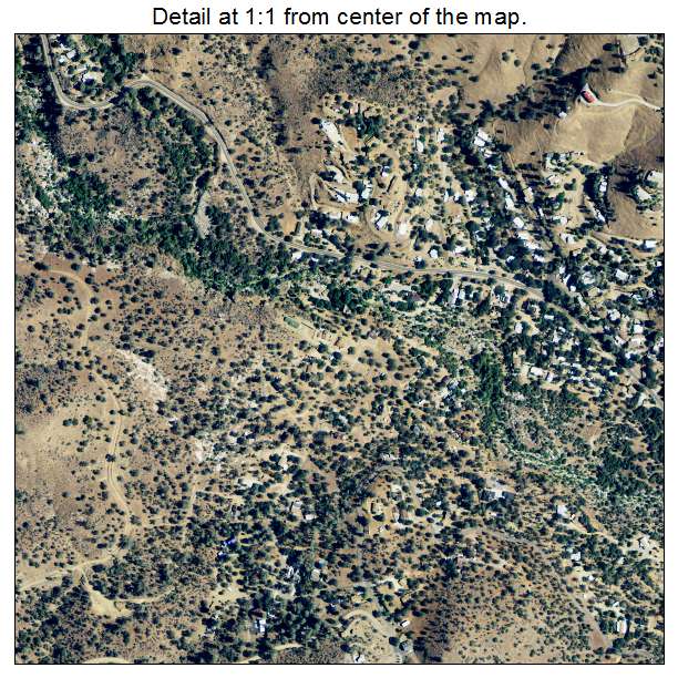 Wofford Heights, California aerial imagery detail