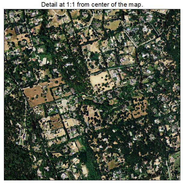 Woodside, California aerial imagery detail