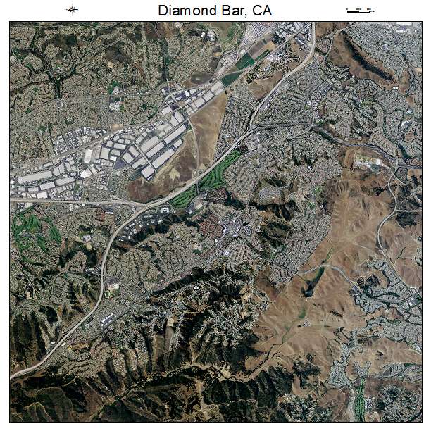 Diamond Bar, CA air photo map