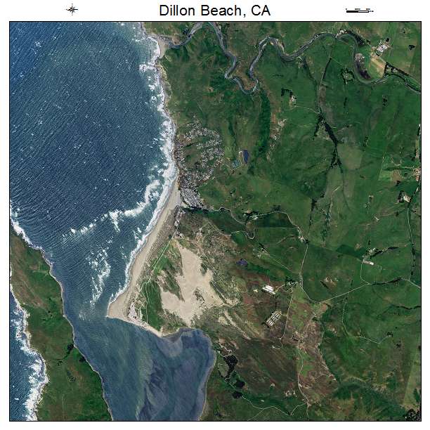 Dillon Beach, CA air photo map