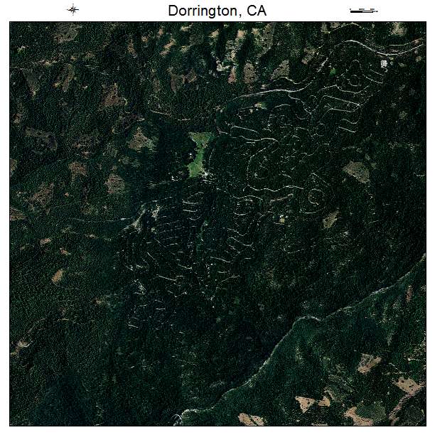 Dorrington, CA air photo map