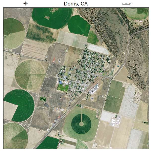 Dorris, CA air photo map
