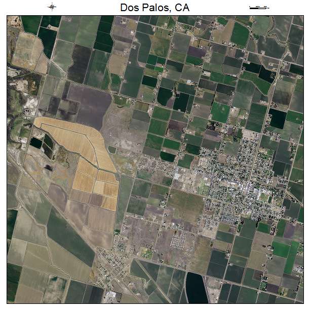 Dos Palos, CA air photo map