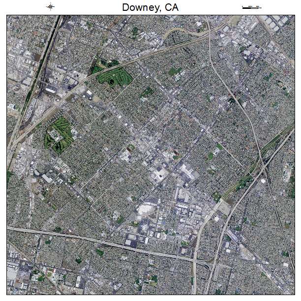 Downey, CA air photo map