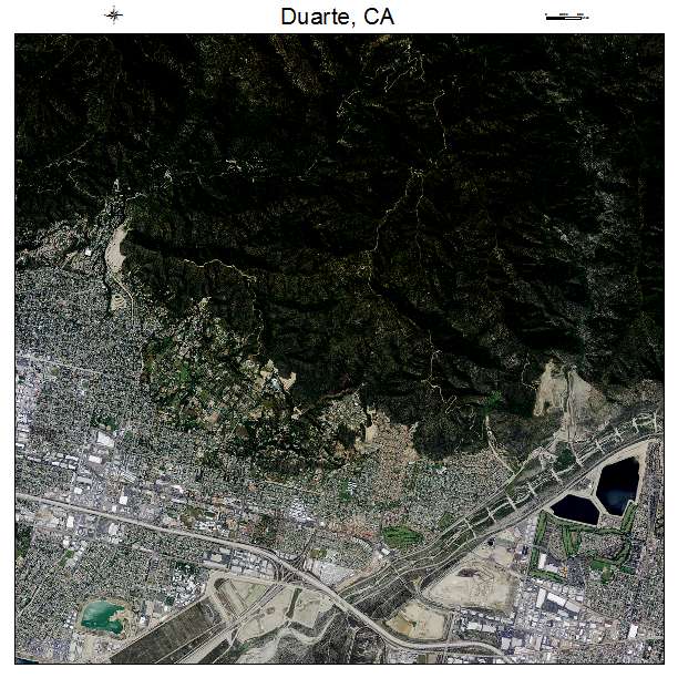 Duarte, CA air photo map