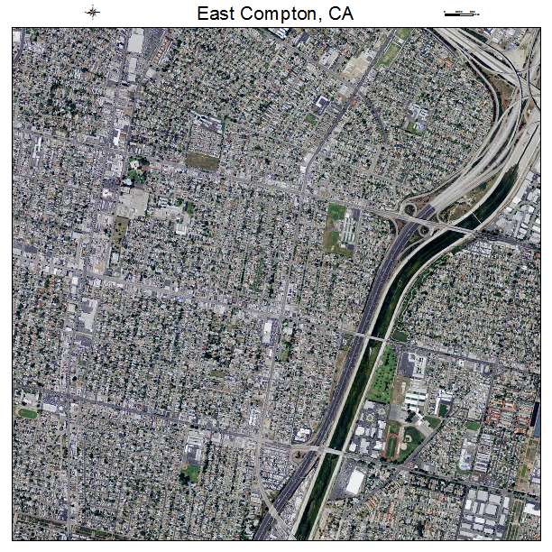 East Compton, CA air photo map