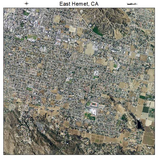 East Hemet, CA air photo map