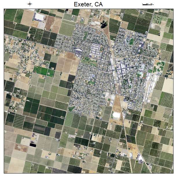 Exeter, CA air photo map