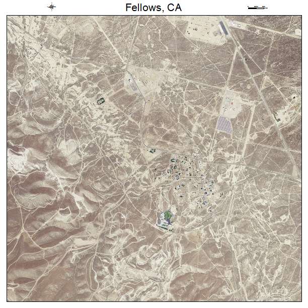 Fellows, CA air photo map