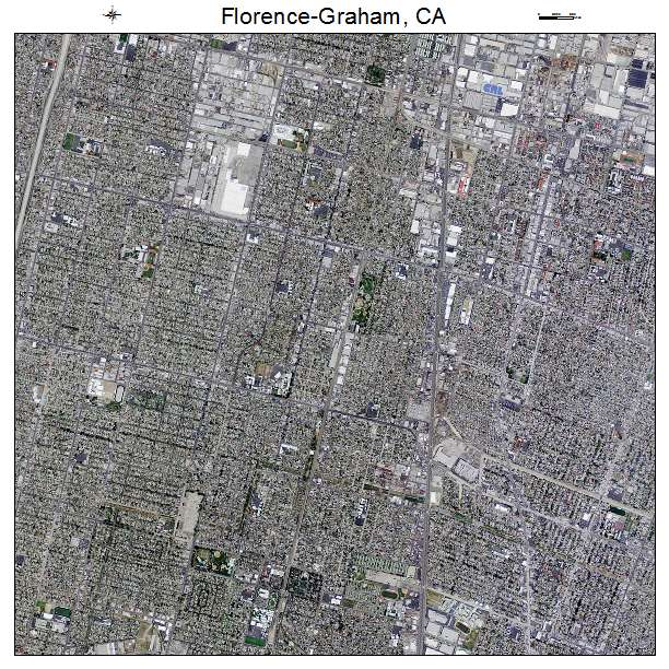 Florence Graham, CA air photo map