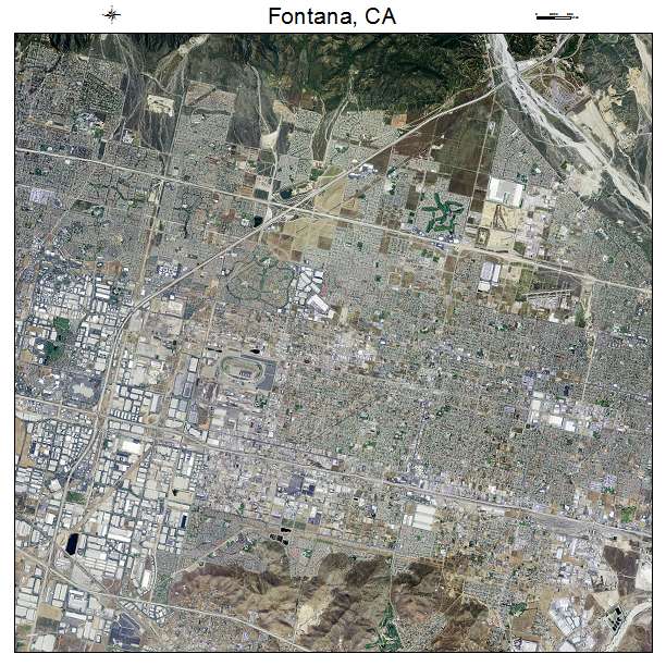 Fontana, CA air photo map