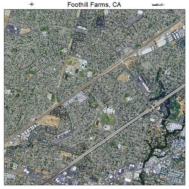 Foothill Farms, CA air photo map