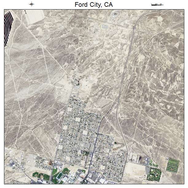 Ford City, CA air photo map