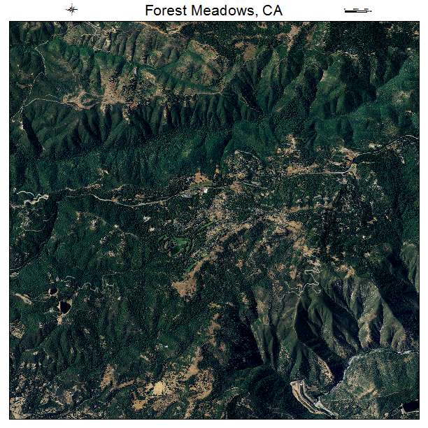 Forest Meadows, CA air photo map