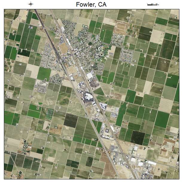 Fowler, CA air photo map