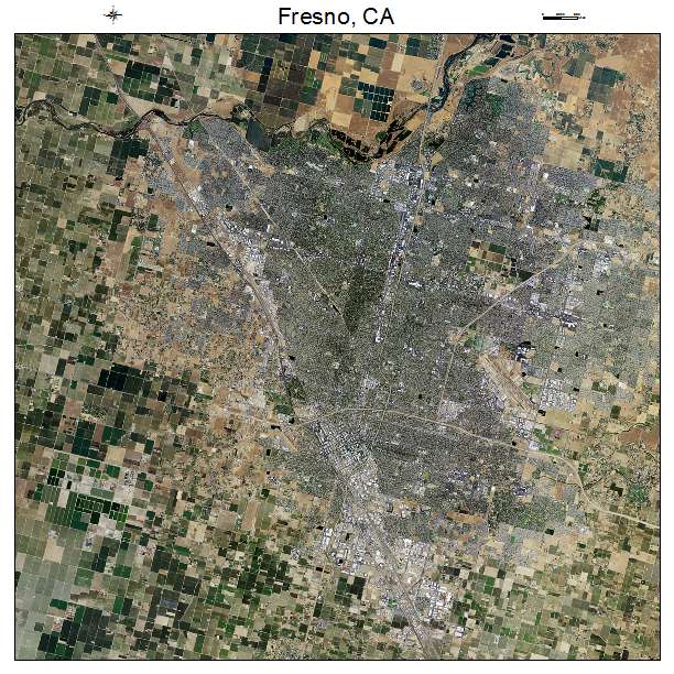 Fresno, CA air photo map