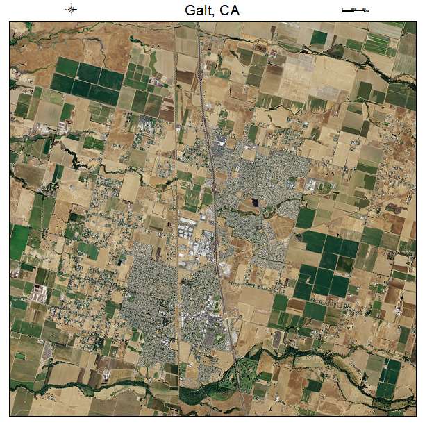 Galt, CA air photo map