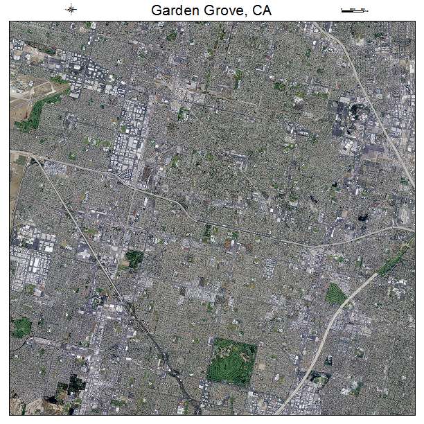 Garden Grove, CA air photo map