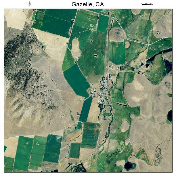 Gazelle, CA air photo map