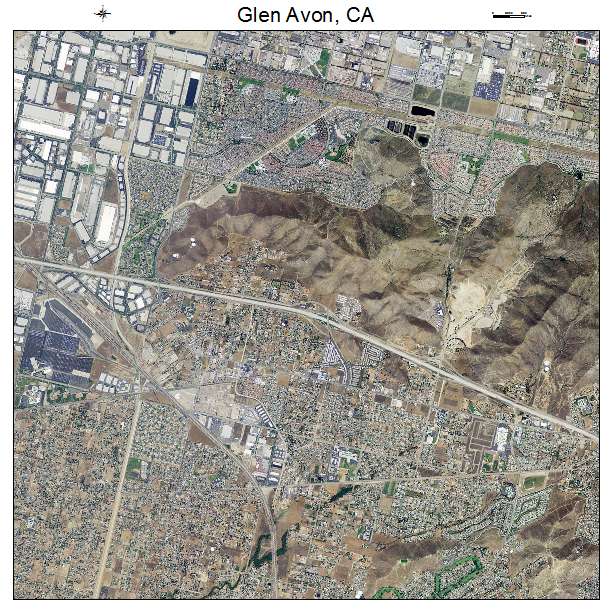 Glen Avon, CA air photo map