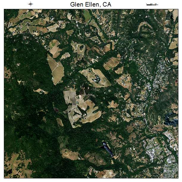 Glen Ellen, CA air photo map