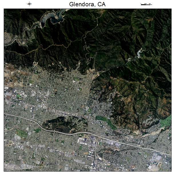 Glendora, CA air photo map