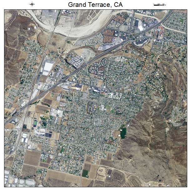Grand Terrace, CA air photo map
