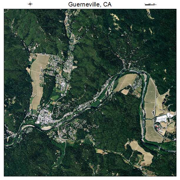 Guerneville, CA air photo map