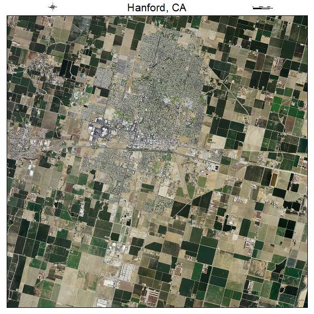 Hanford, CA air photo map