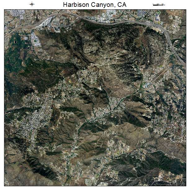 Harbison Canyon, CA air photo map