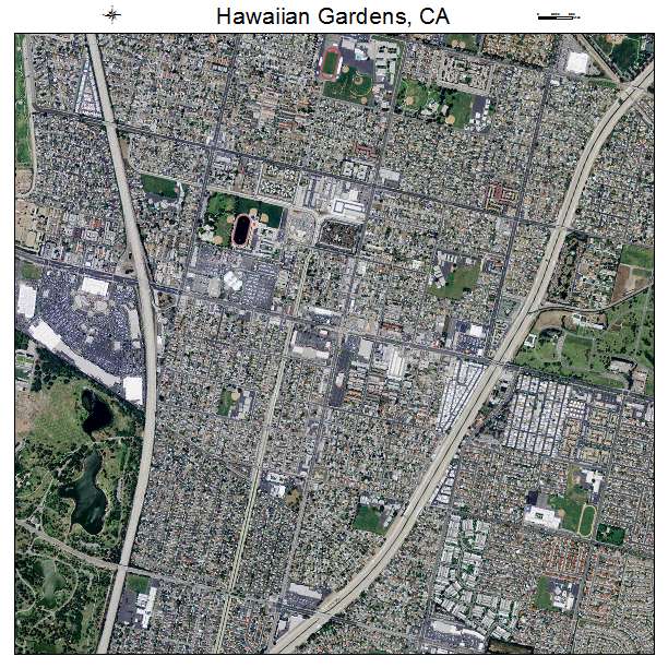 Hawaiian Gardens, CA air photo map