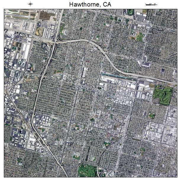 Hawthorne, CA air photo map
