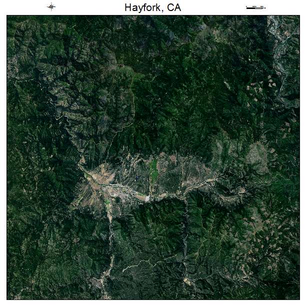 Hayfork, CA air photo map