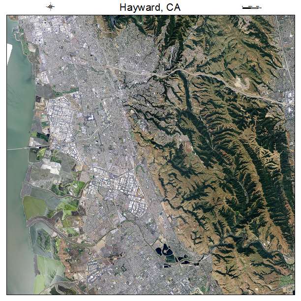 Hayward, CA air photo map