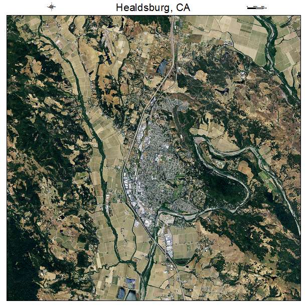 Healdsburg, CA air photo map