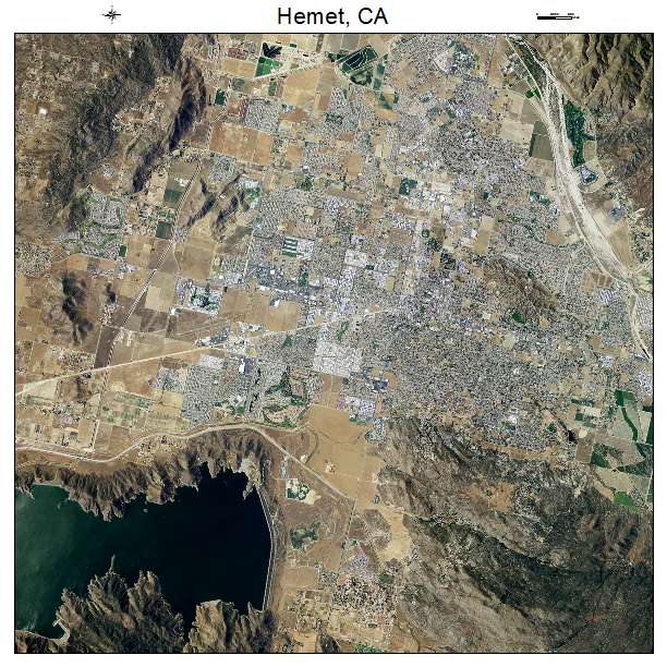 Aerial Photography Map of Hemet, CA California