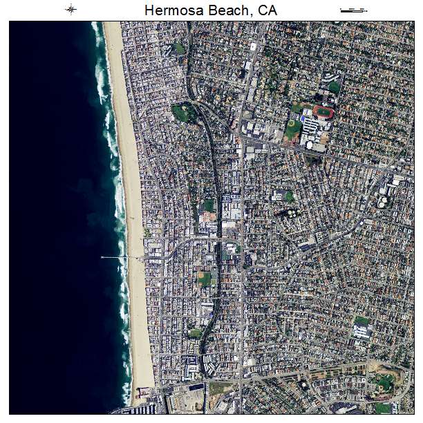 Hermosa Beach, CA air photo map