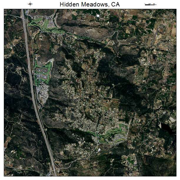 Hidden Meadows, CA air photo map