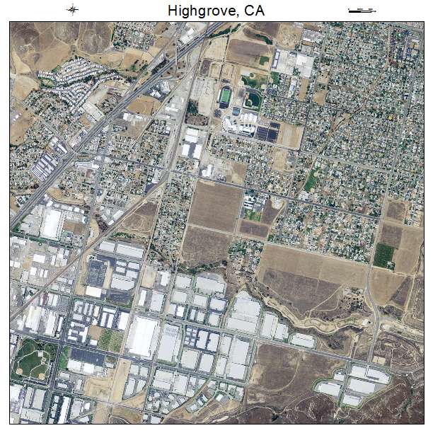 Highgrove, CA air photo map