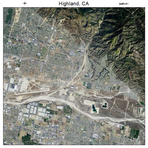 Highland, CA air photo map
