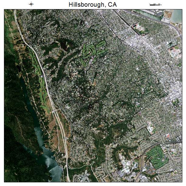 Hillsborough, CA air photo map