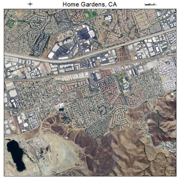 Home Gardens, CA air photo map
