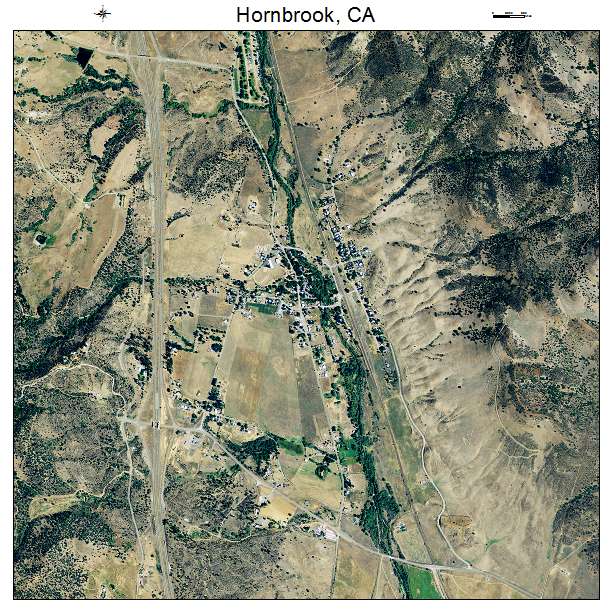 Hornbrook, CA air photo map