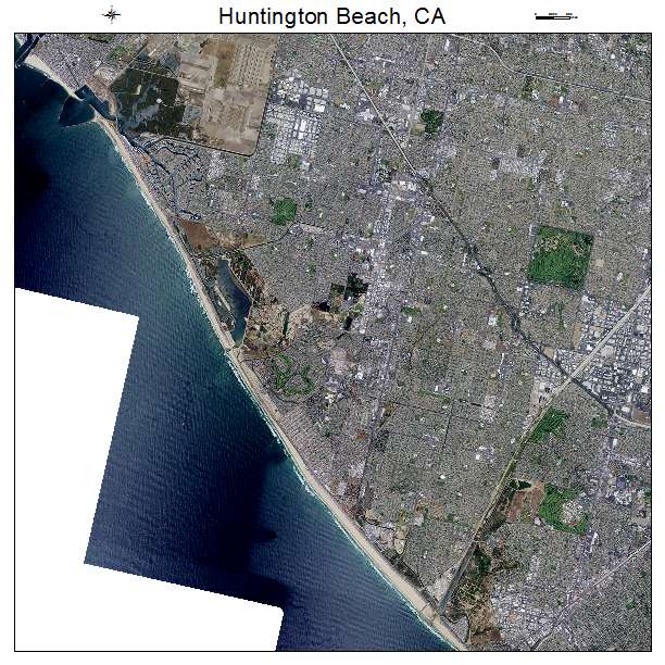 Huntington Beach, CA air photo map