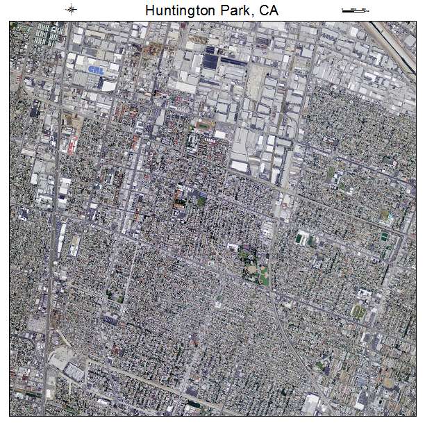 Huntington Park, CA air photo map