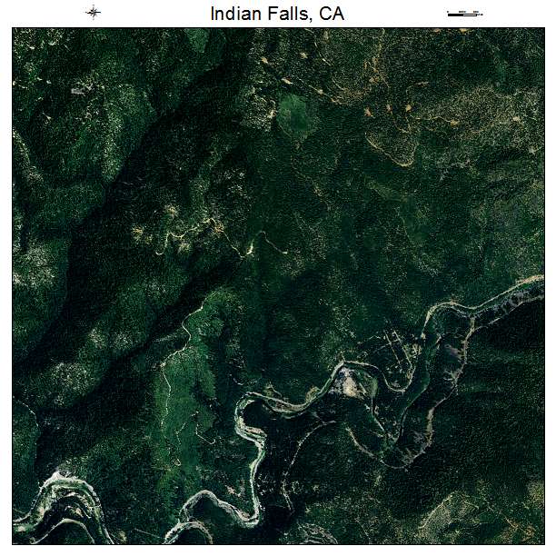 Indian Falls, CA air photo map