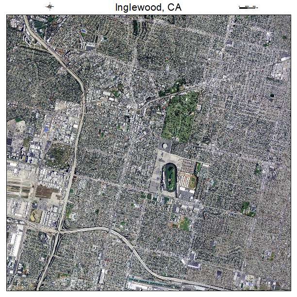 Inglewood, CA air photo map