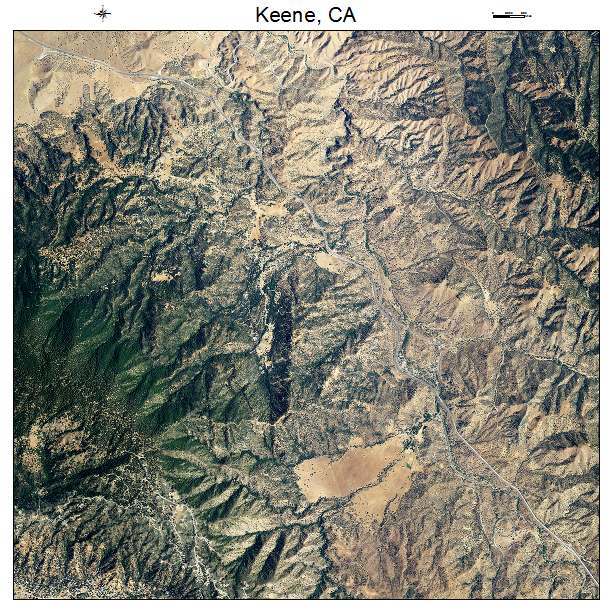 Keene, CA air photo map