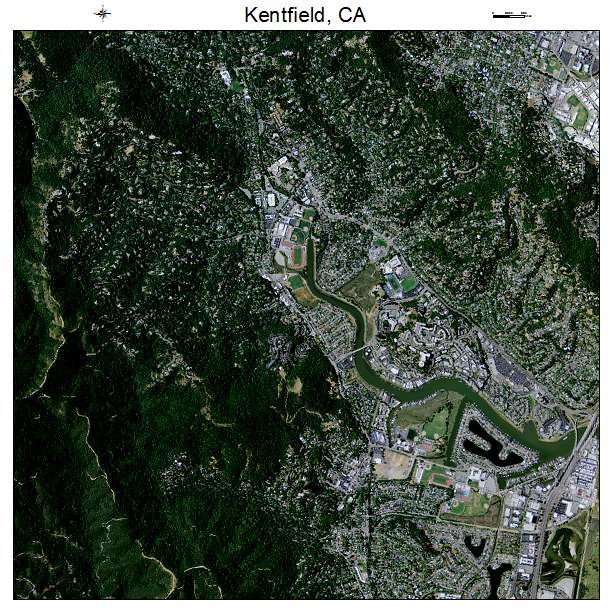 Kentfield, CA air photo map